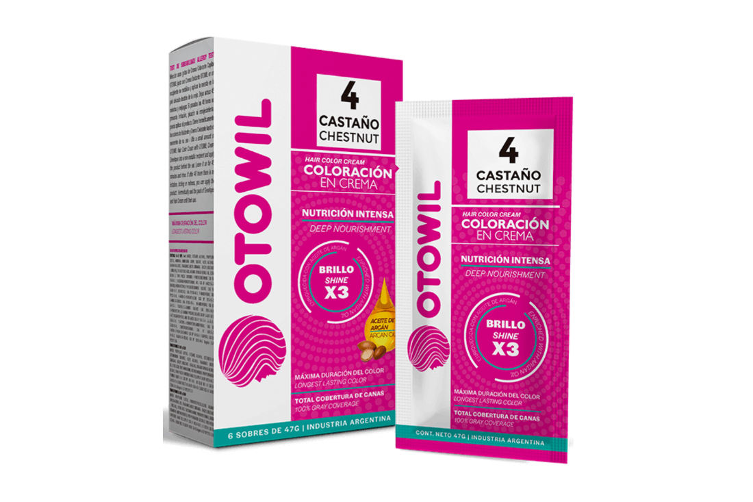 Producto Otowil coloración capilar, cosmética argentina