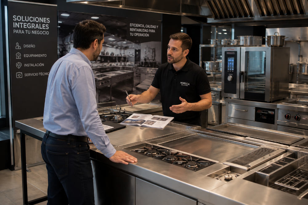 Asesor en showroom de cocina profesional
